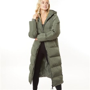 Bench Womens Ryelle Maxi Length Puffer Coat Khaki
