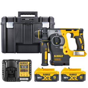 DeWalt DCH273 18V XR Cordless Brushless SDS Plus Rotary Hammer Drill With 2 x 5.0Ah Batteries, Charger & T-Stak VI Case