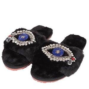 Peter's - Eye Love Black Slippers Small 35/36