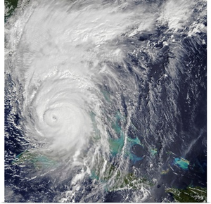 Hurricane Irma passing over the Florida Keys, USA