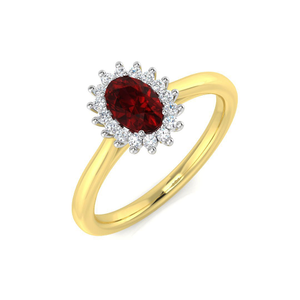 Ruby 0.50ct and Diamond 0.10ct Ring In 9K Yellow Gold