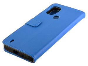 Synthetic Leather Wallet Case with Stand for Nokia C21 Plus - Blue