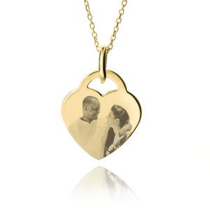 Gold Heart Photo Necklace
