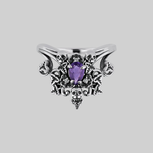 MALVOLIA. Garden of Remembrance Amethyst Ring - Silver - Silver / Small