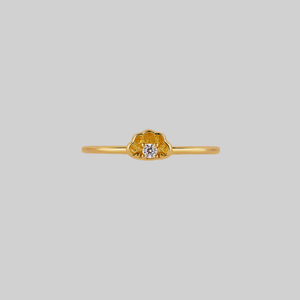 MAUD. Gothic Clam Shell Ring - Gold - Gold / Medium