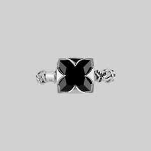VAULT. Square Onyx & Ivy Ring - Silver