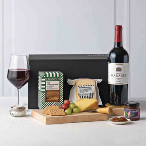 Gourmet Red Wine And Cheese Gift Box