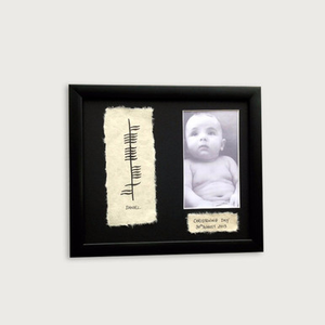 Personalised Ogham Christening Plaque - Name, Date & Photo