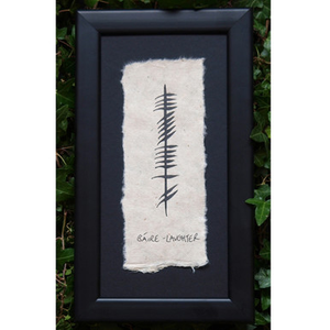 Ogham Ancient Irish Writing "Gaire" (Laughter)