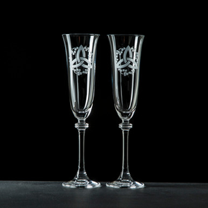 Personalised GC Trinity Knot Shamrock Liberty Champagne Flutes Pair G200052E