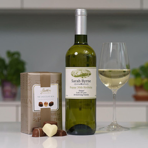 Personalised White Wine & 160g Butlers Chocolates