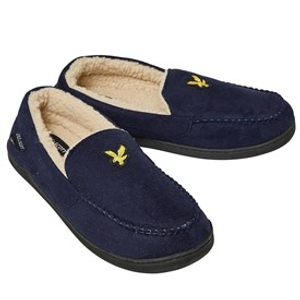 Lyle And Scott Vintage Mens Aspen Moccasin Slippers Peacoat
