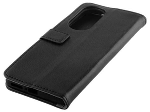 Synthetic Leather Wallet Case with Stand for Motorola Edge 30 Pro - Black