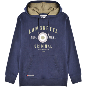 Lambretta Mens Original Target Print Hoodie - M / Navy