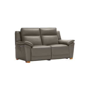 Dune 2 Seater Electric Recliner with Power Headrest Sofa in Elephant Grey Leather