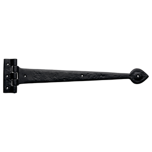 Gothic Heavy Iron Hinges - Antique Black - 18" - Pair - Hardware Solutions