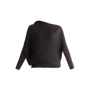 Draped Knitted Jumper In Black (L)