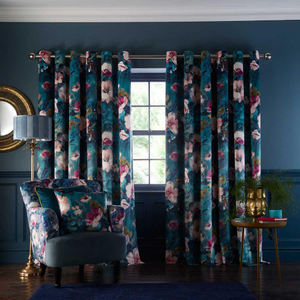 Bouquet Kingfisher - 66" x 72" pair of curtains