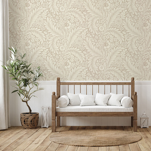 Belgravia Decor Florence Floral Leaf Natural Wallpaper - 722