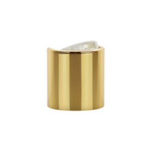 24-410 Gold PP Plastic Unlined Smooth Disc Cap (Sample) - 6037C87-SAM