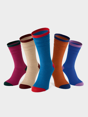 Heel & Toe Wool Rich Soft Top 5 Sock Pack