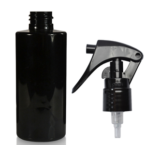 100ml Glossy 30% PCR Black Plastic Bottle With Mini Trigger Spray