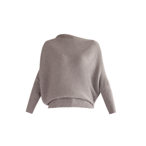 Draped Knitted Jumper In Grey (M)