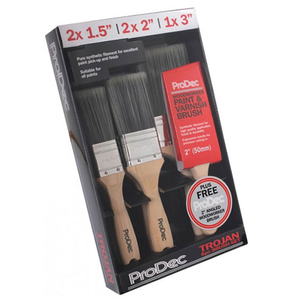 Prodec 5 Piece Brush Set with Free Woodworker Brush