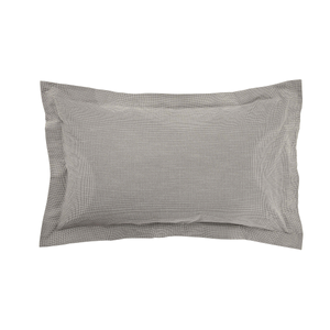 Kayah Woven Check Oxford Pillowcase, Charcoal