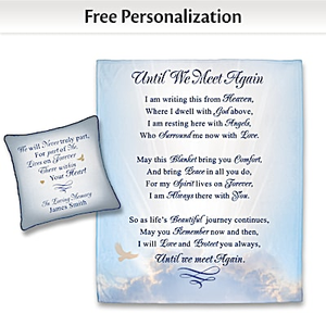 Until We Meet Again Personalized Pillow And Blanket Set