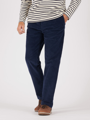 Navy Corduroy Drawstring Waist Trousers