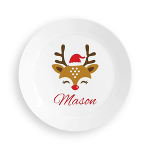 Reindeer Face Kids Plate