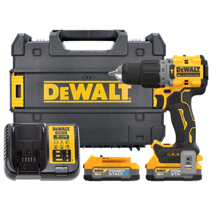 Dewalt DCD805E2T-GB 18V Brushless Powerstack Combi with 2 x Powerstack Batteries, Charger & Case