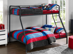 Dorel Single over Double Triple Sleeper 4' 6" Double Black Bunk Bed