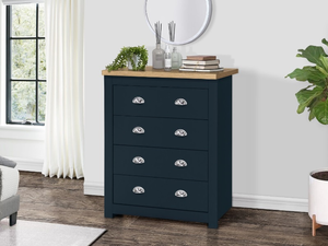 Birlea Highgate 4 Highgate Blue Drawer Chest