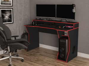 Birlea Enzo Gaming Computer Black and Silver Desk