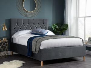 Birlea Loxley 5' King Size Blue Fabric Bed