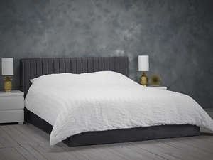 LPD Furniture Berlin 4' 6" Double Silver Ottoman Bed