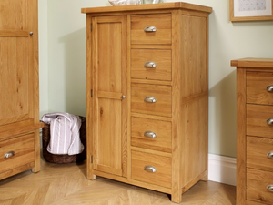 Birlea Woburn 1 Door 5 Drawer Oak Wardrobe