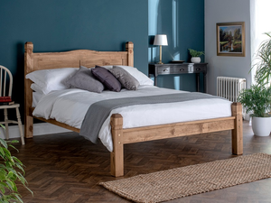 Snuggle Beds Corona Low End 5' King Size Antique Wax Wooden Bed