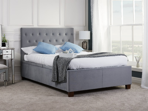 Birlea Cologne 4' 6" Double Grey Ottoman Bed