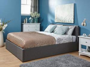 GFW Side Lift Fabric 5' King Size Grey Fabric Ottoman Bed