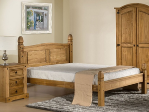 Birlea Corona Low Foot End 4' 6" Double Antique Wax Wooden Bed