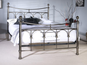 Limelight Gamma 6' Super King Antique Nickel Metal Bed