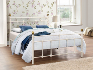 Birlea Atlas Cream 4' 6" Double Metal Bed