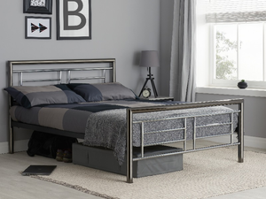 Birlea Montana 4' 6" Double Nickel and Chrome Metal Bed