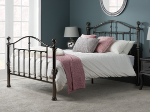 Birlea Victoria Black 4' 6" Double Black Nickel Metal Bed