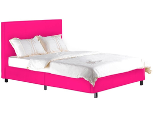 Heartlands Furniture Fusion 4' 6" Double Black Faux Leather Leather Bed