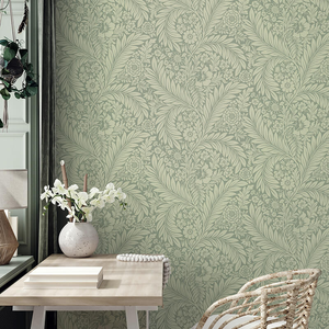 Belgravia Decor Florence Floral Leaf Green Wallpaper - 720
