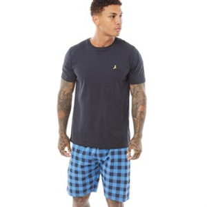 Brave Soul Mens Combat Nightwear Set Navy/Blue